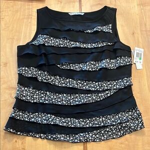 Signature by Larry Levine black tank top blouse Large